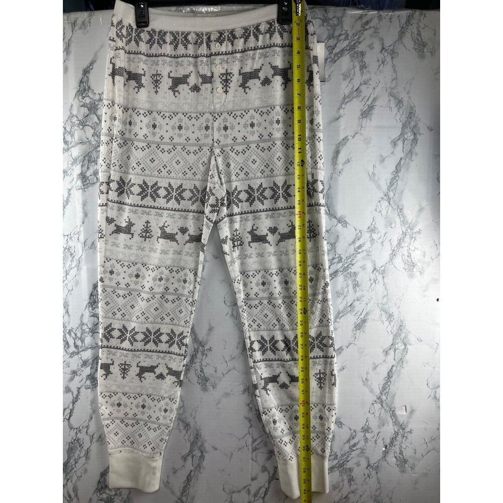 Sonoma Womens Size M 2-Piece Thermal Pajama Set With Reindeer & Snowflake Print - Picture 6 of 11